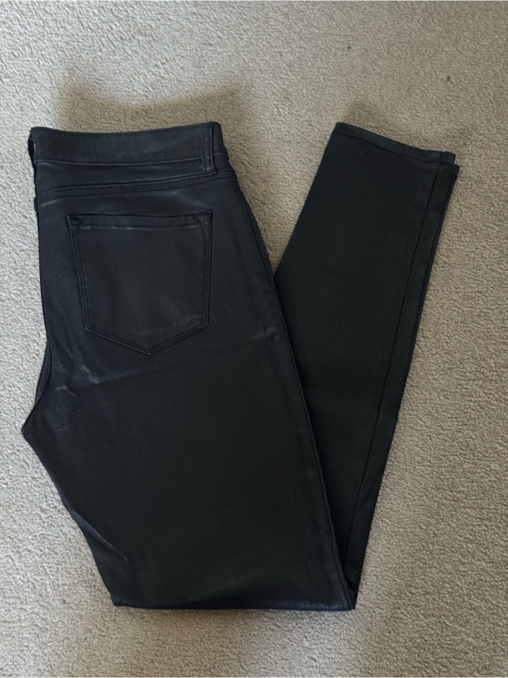 Rare! Banana Republic Factory Black Coated Skinny Jeans 28 / 6